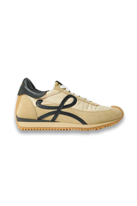 Flow Logo-Appliquéd Shell, Leather And Suede Sneakers
