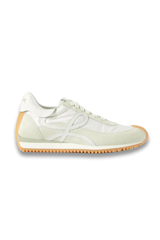 Flow logo-appliquéd shell, leather and suede sneakers