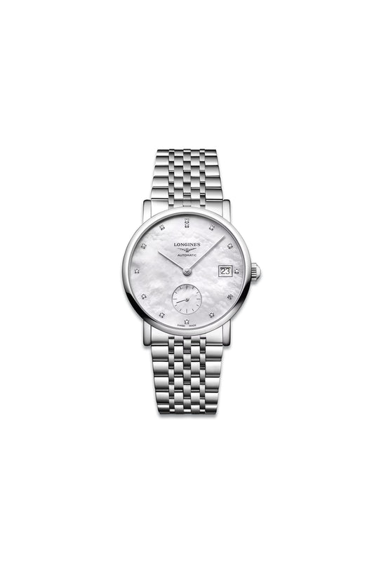 The Longines Elegant Collection - White Mother-of-pearl Dial With Stainless Steel Strap