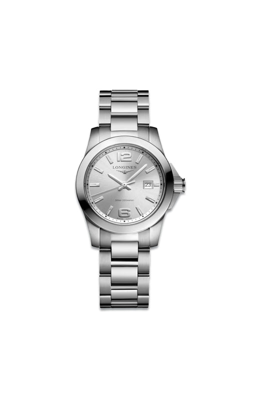 Conquest With Sunray Dial & Stainless Steel Strap