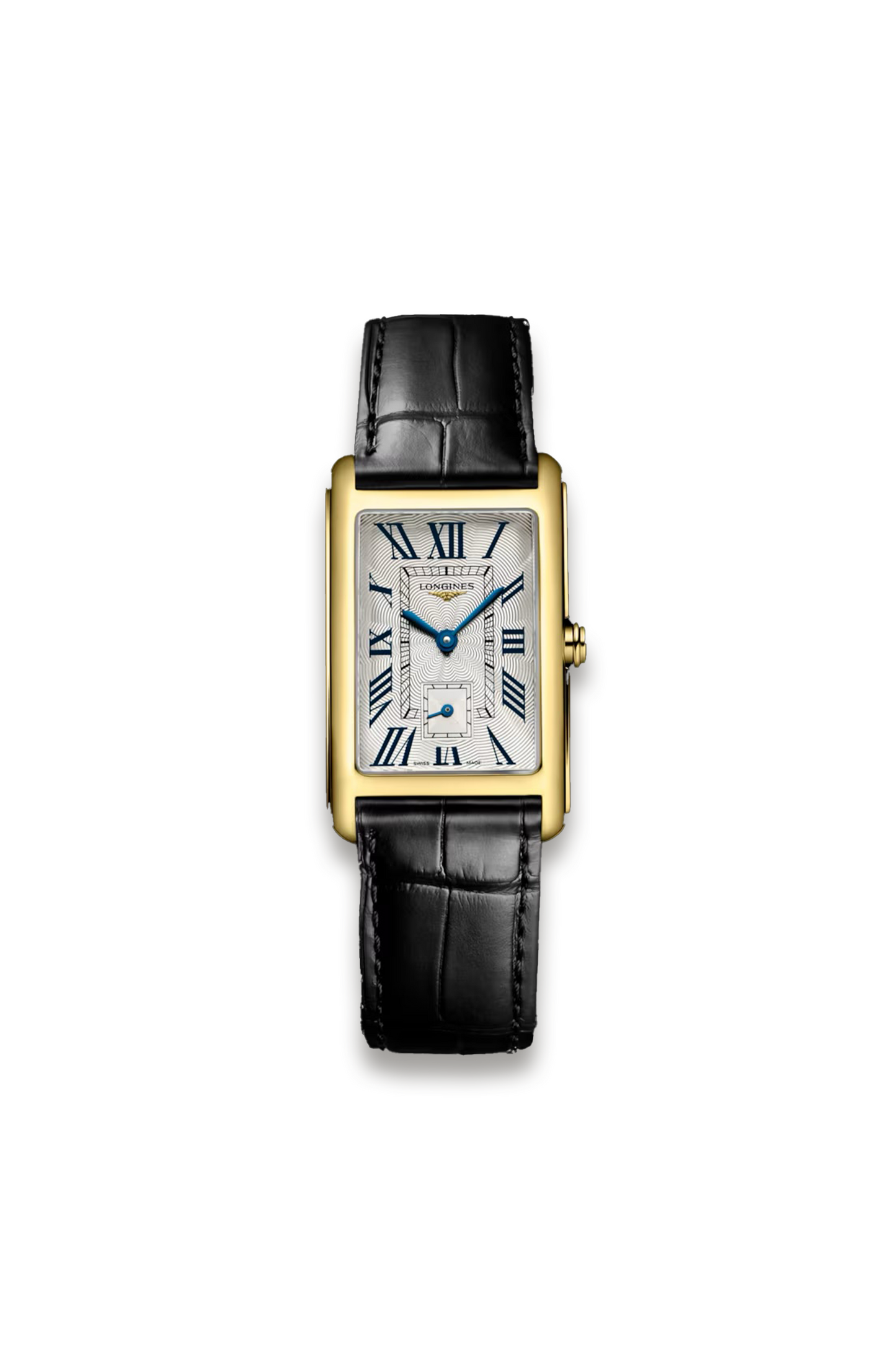 Dolcevita 18kt Gold Quartz Watch with Silver Dial and Alligator Strap