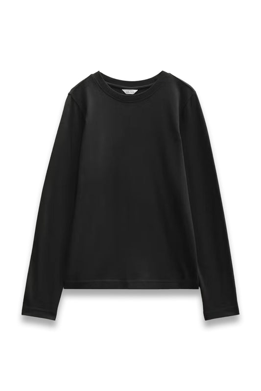 Slim Long-sleeve T-Shirt in Black