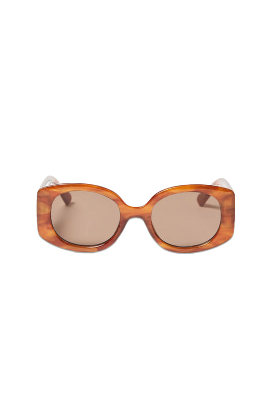 Brown Tan Oval Sunglasses