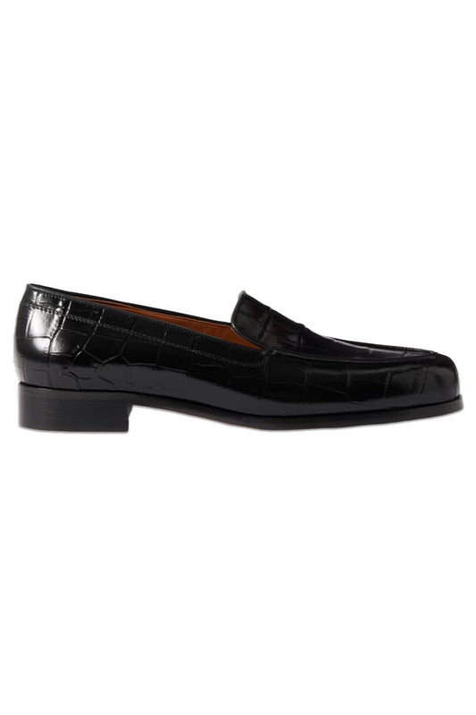 Danielle Croc-Effect Patent-Leather Loafers