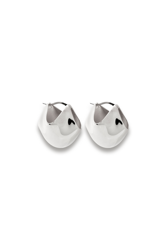 Lotus Medium Palladium-plated Earrings