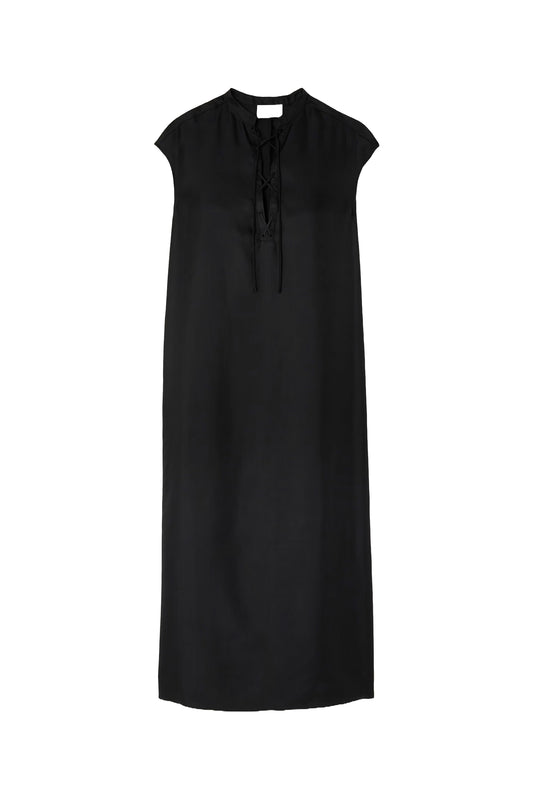 Demeter Lace-Up Silk-Twill Midi Dress