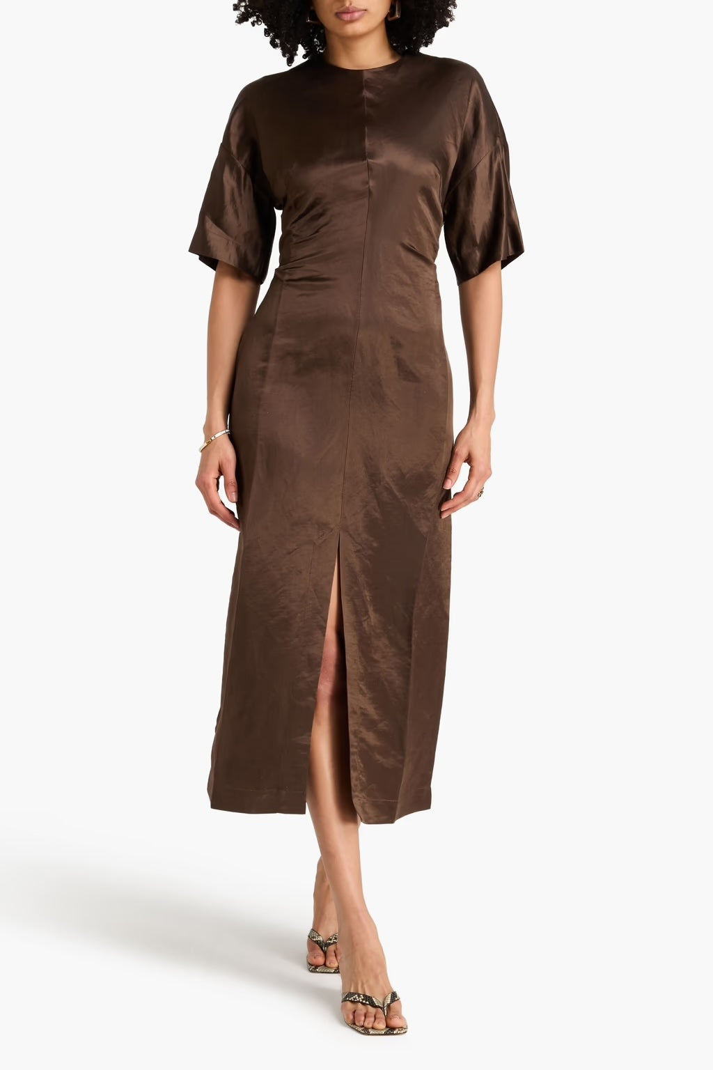 Ruby Linen and Silk-blend Midi Dress