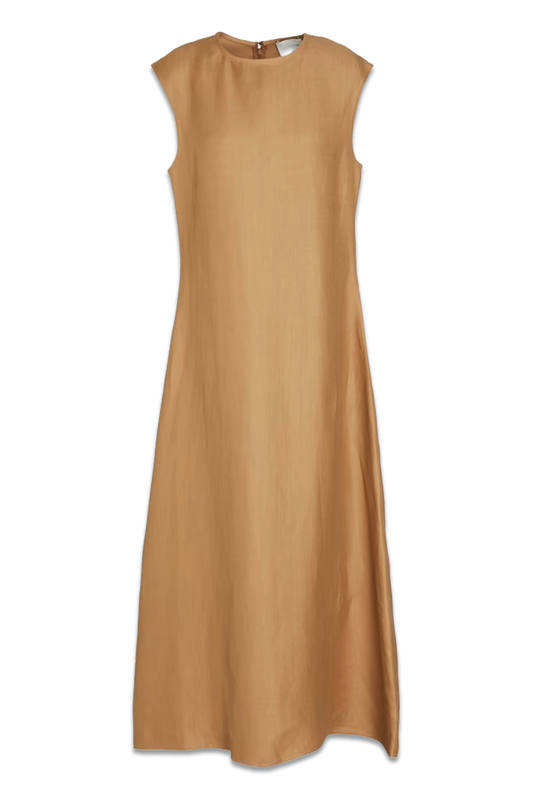 Slub Linen-Blend Twill Maxi Dress