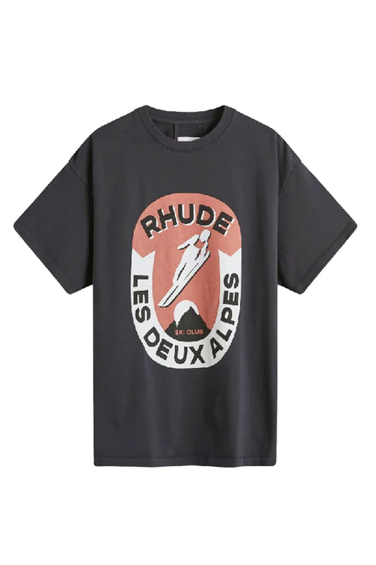Black 'Les Deux Alpes' T-Shirt