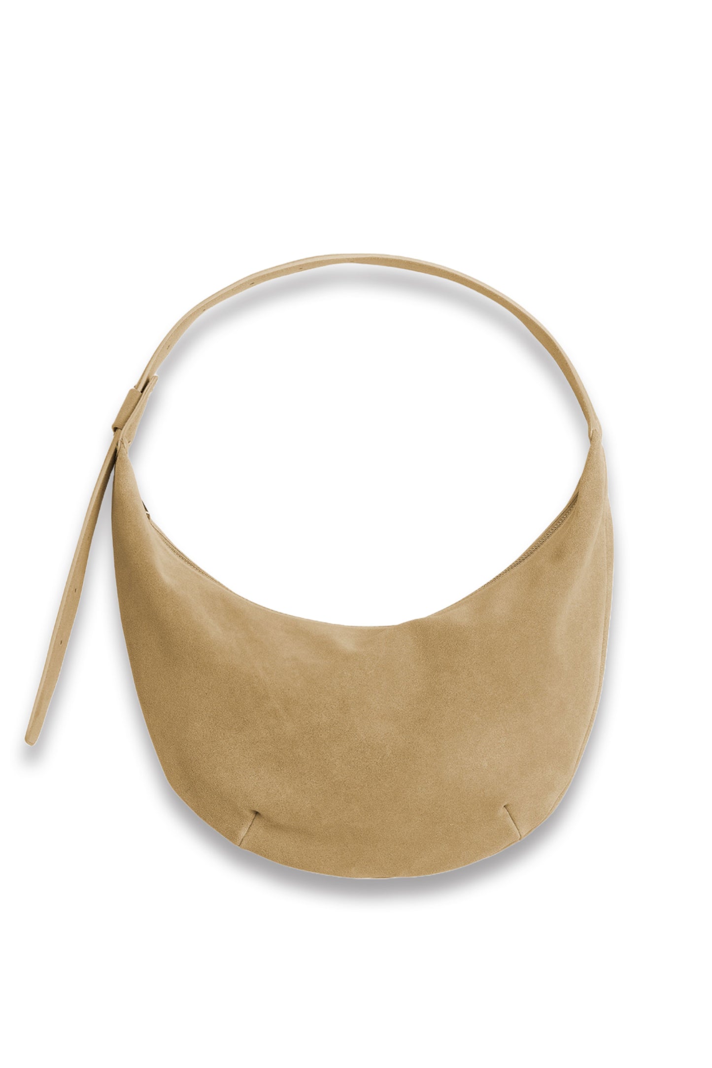 Curved Suede Bag