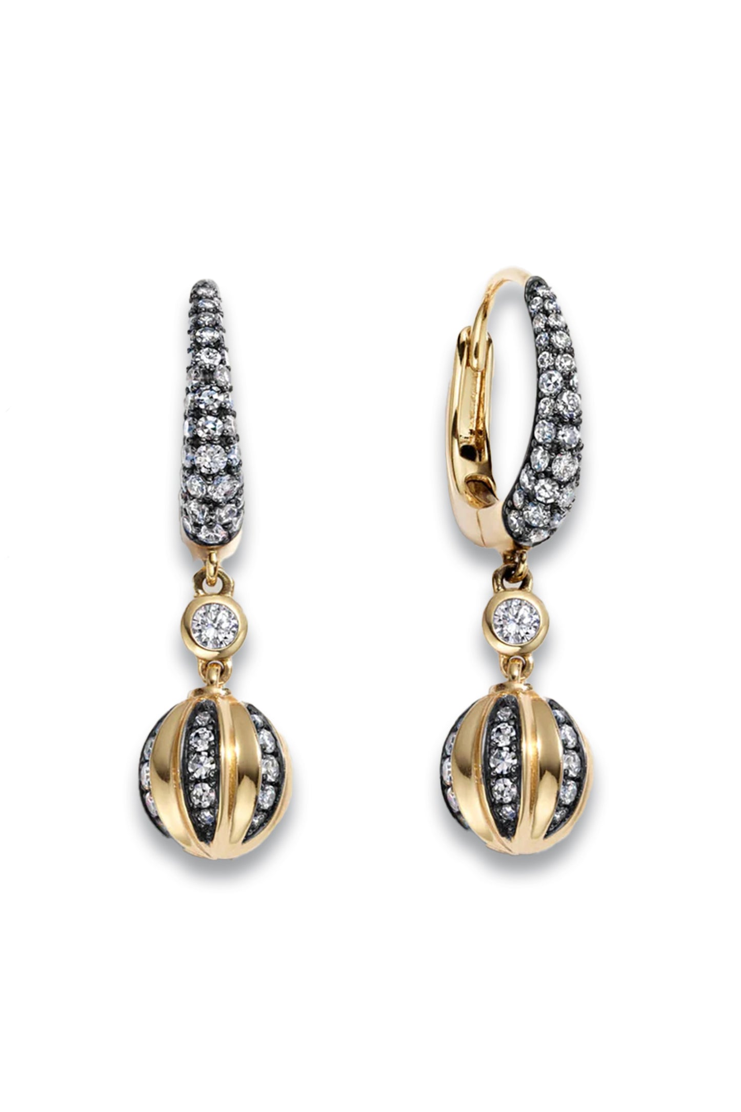 Diamond Ball Breaker Earrings