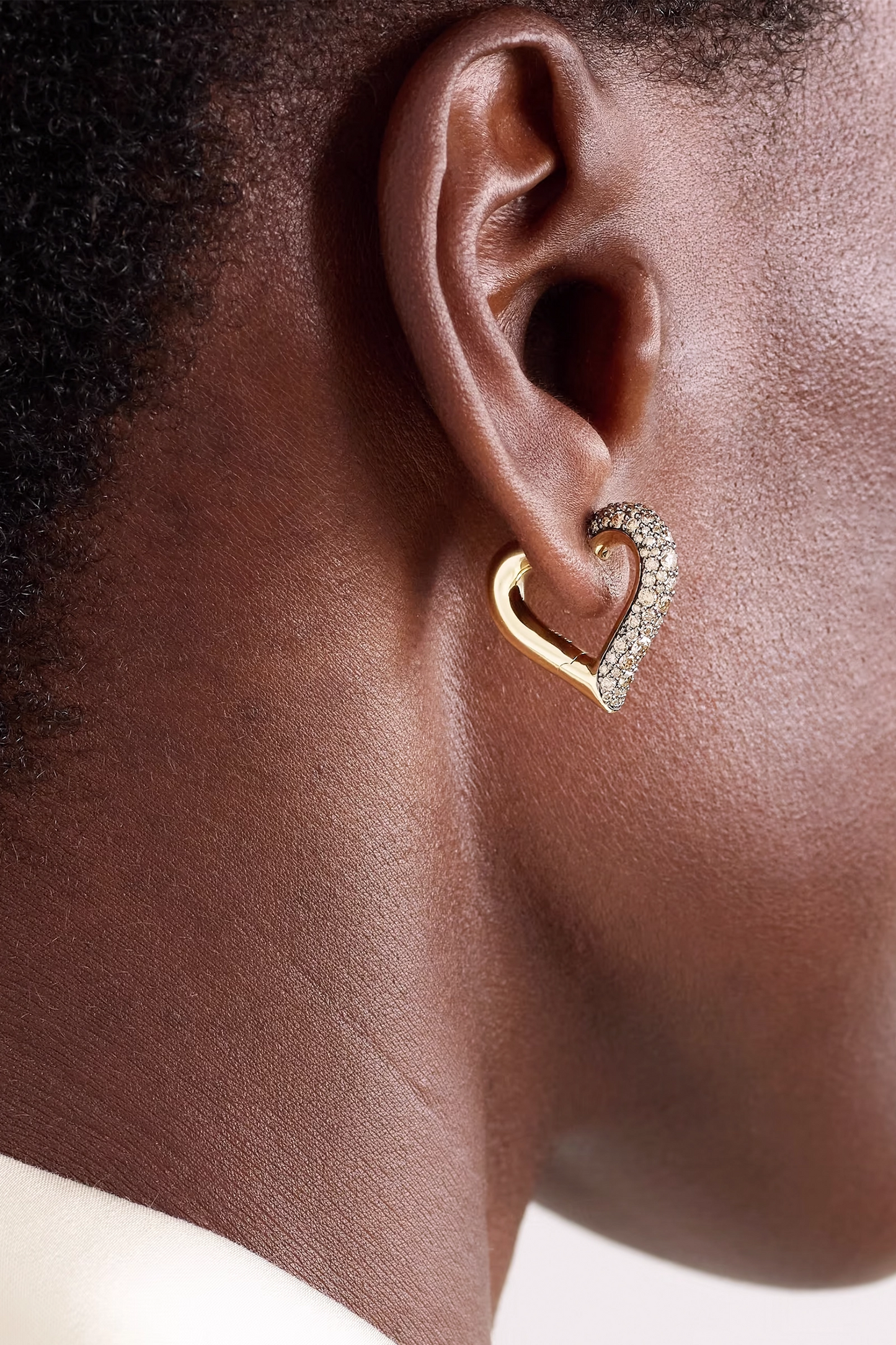 Chubby Love Rhodium-plated Diamond Earrings