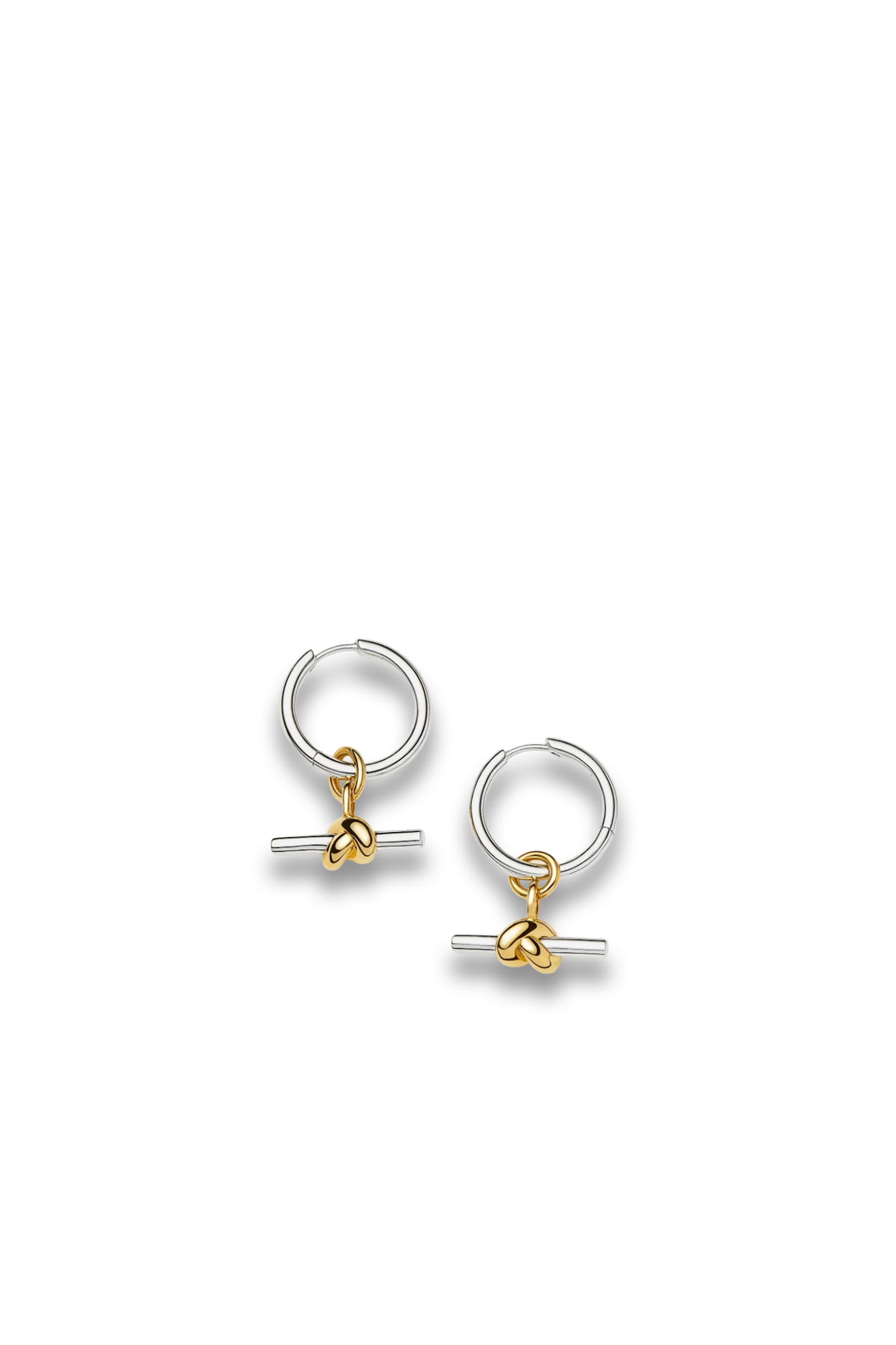 Lucy Williams Knot T-Bar Charm Hoop Earrings