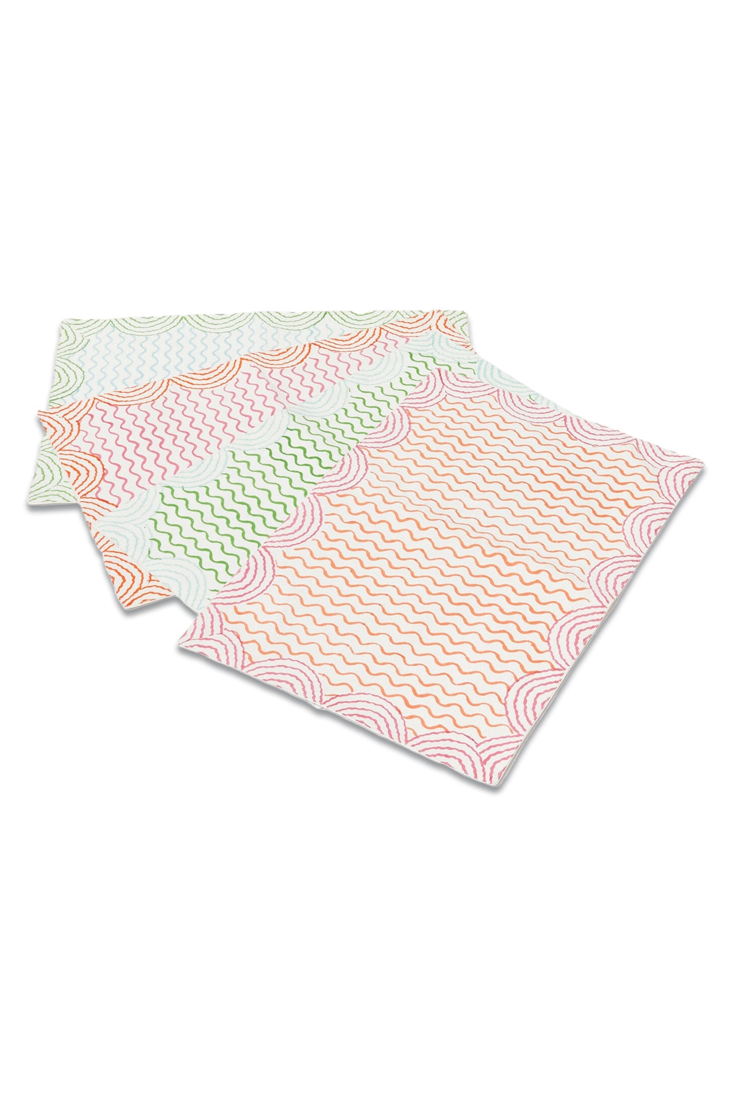 Lumu Block Printed Wavy Placemats Set of Four