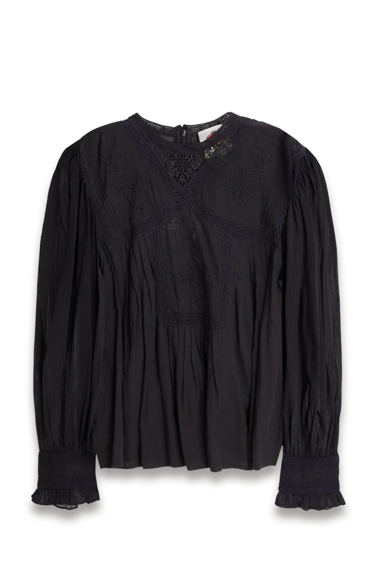 Pintucked cotton blouse