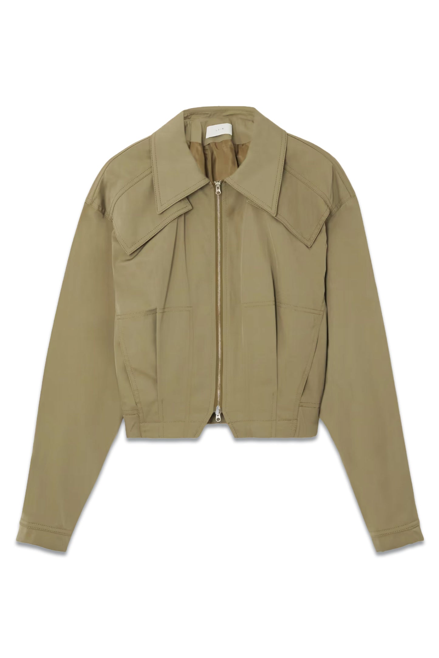 Cropped Twill Bomber Jacket