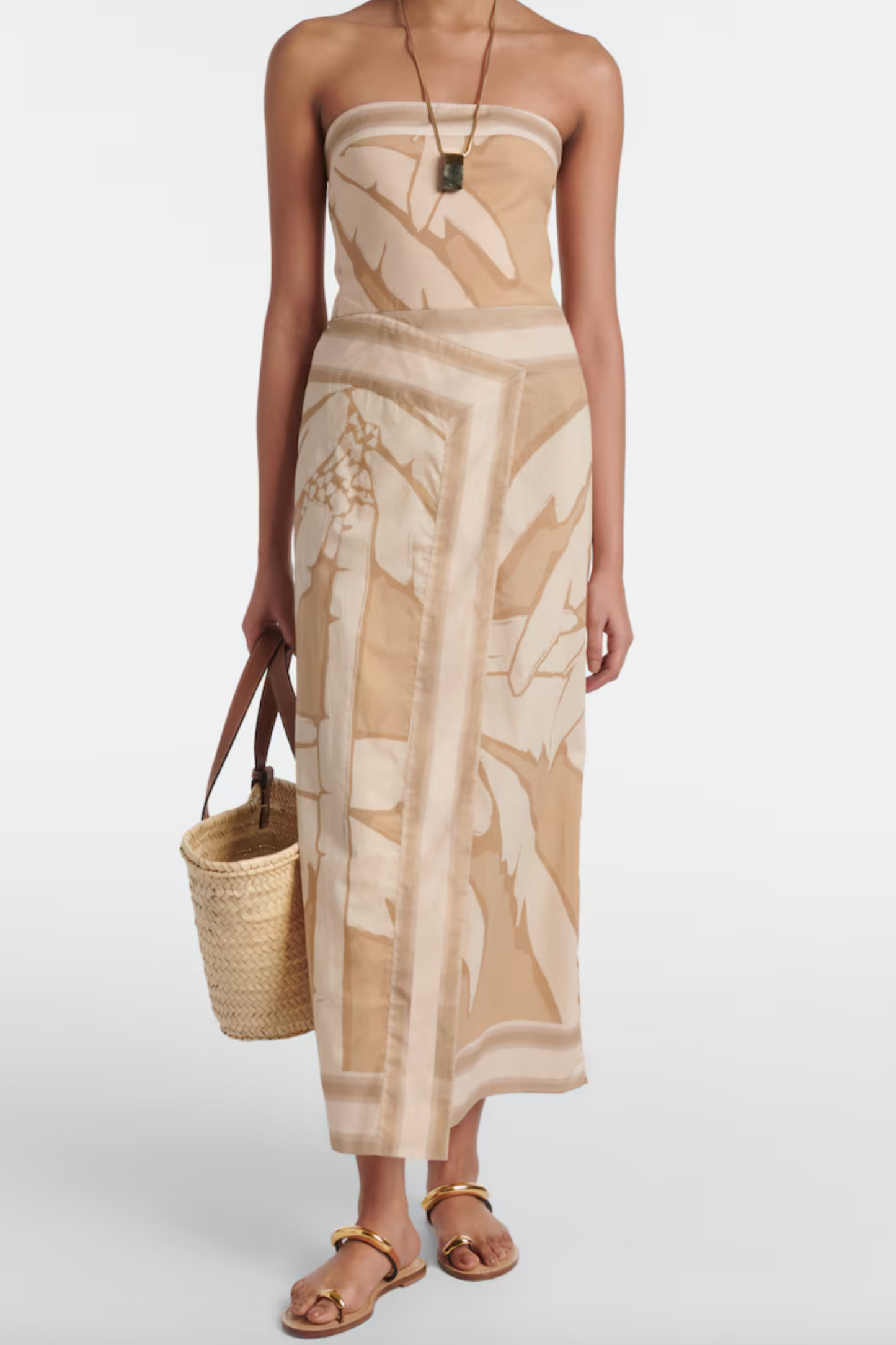 Palms Pontoon Cotton Poplin Midi Dress