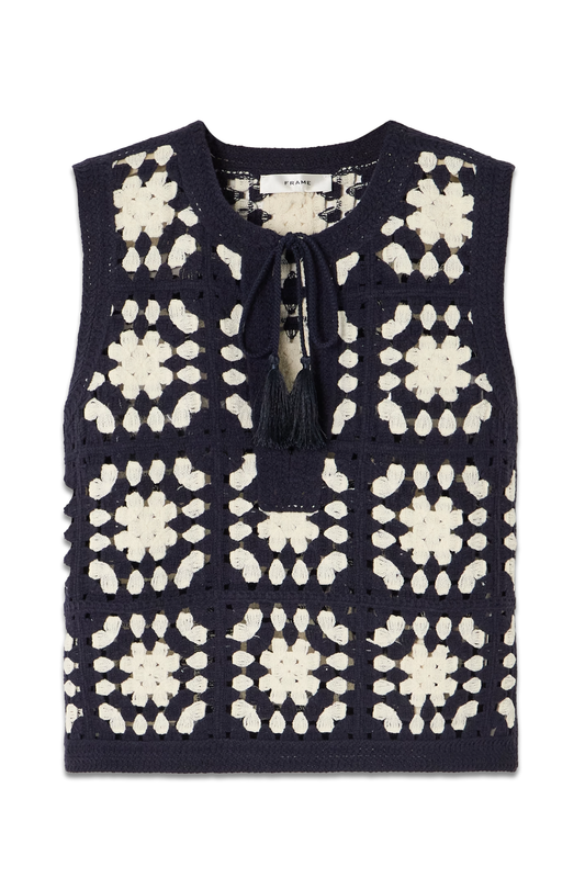 Crocheted Tasseled Cotton-Blend Tank