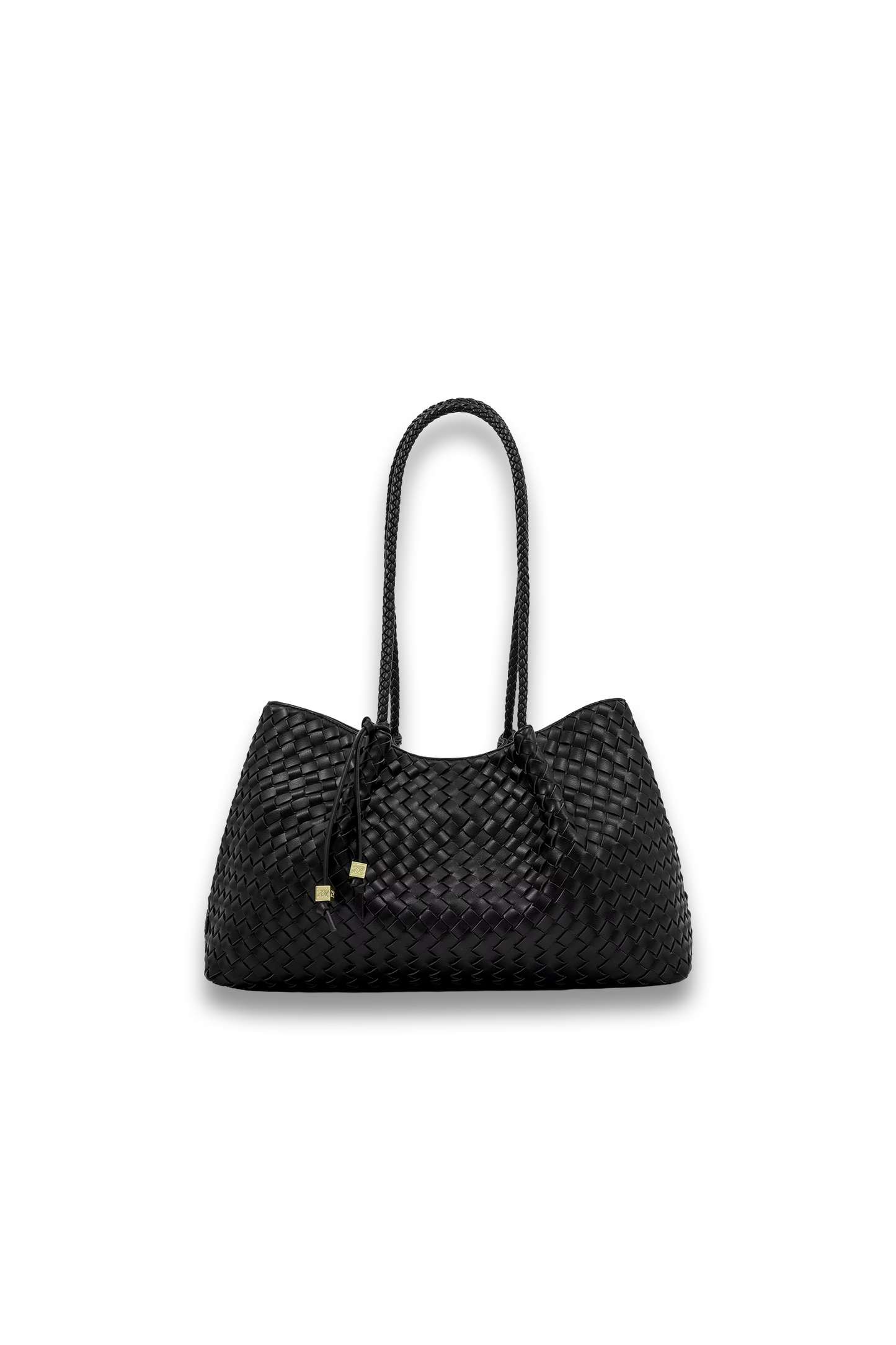 Faux Leather Woven Tote Shoulder Bag