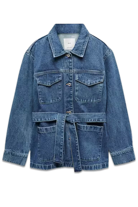 Denim Jacket With Belt