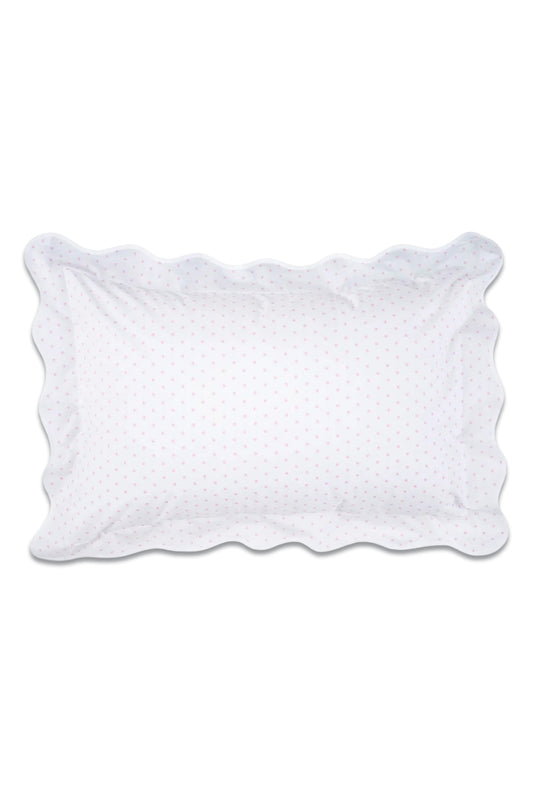 Pink Spot Scalloped Pillowcase