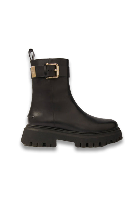 Leather Ankle Boots With Buckles