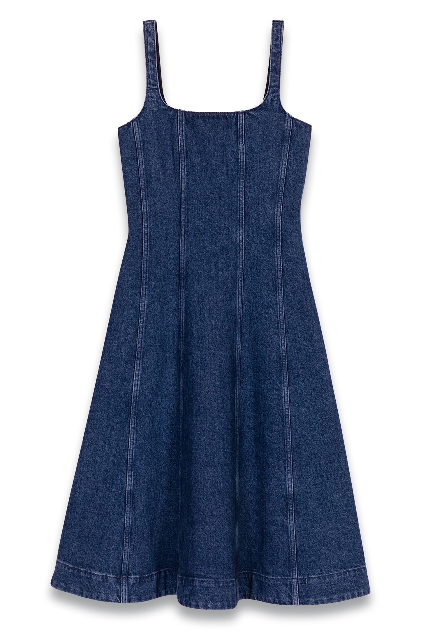 Long Denim Flared Dress