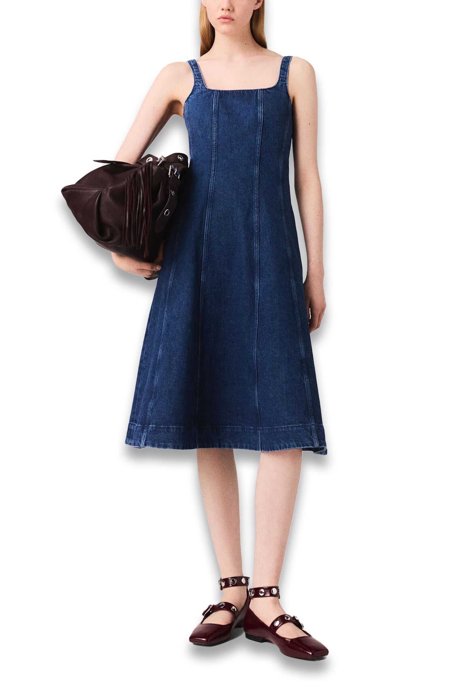 Long Denim Flared Dress