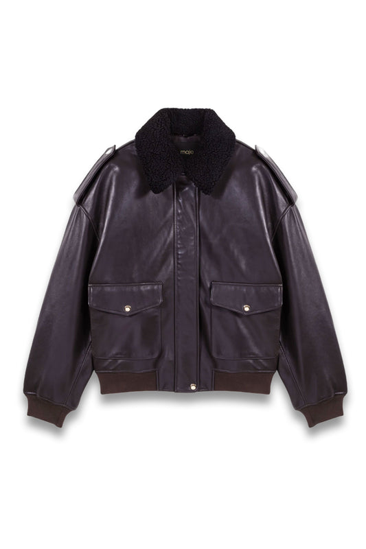 Oversized leather jacket