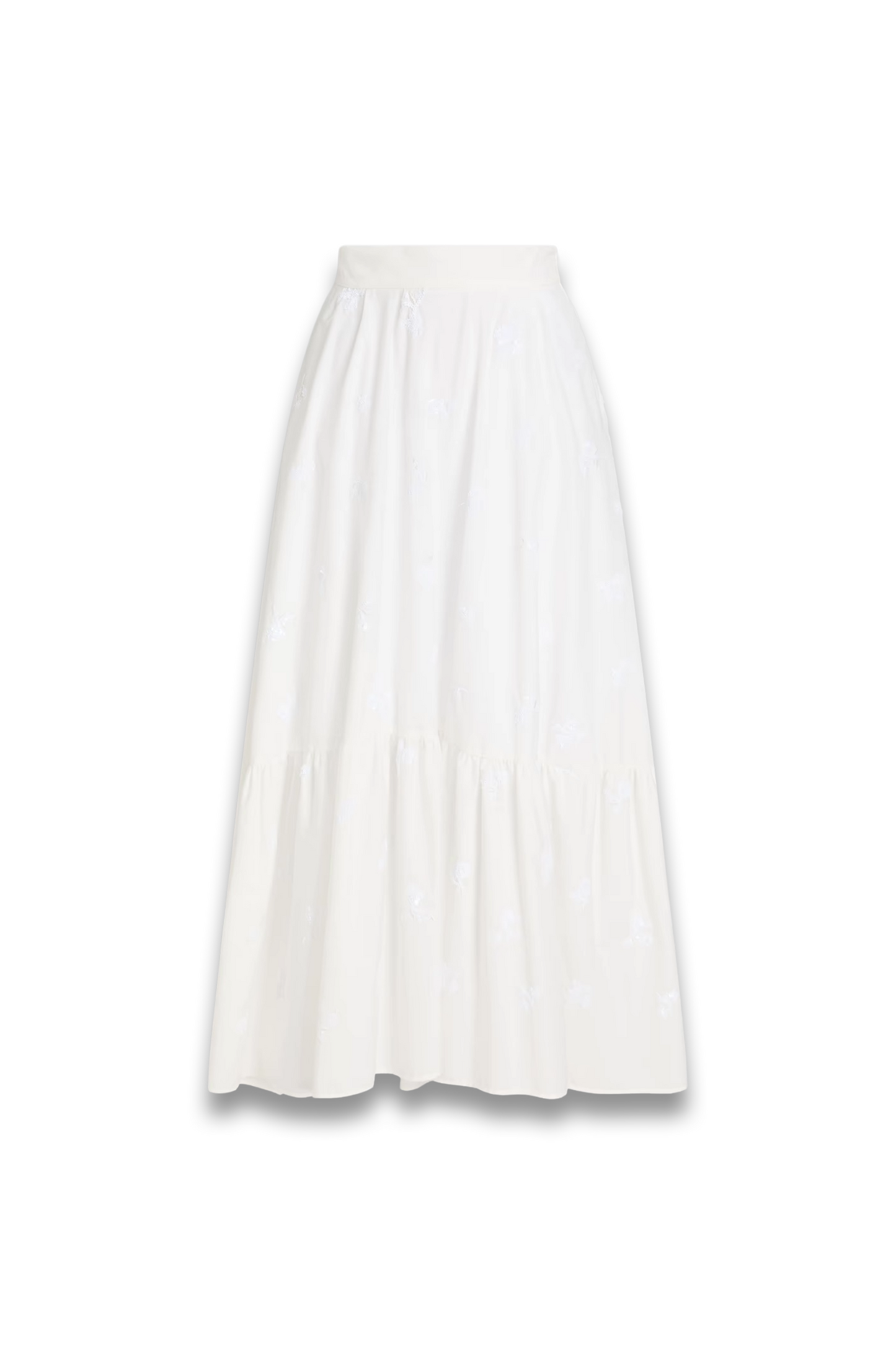 Sequin-embellished Poplin Maxi Skirt