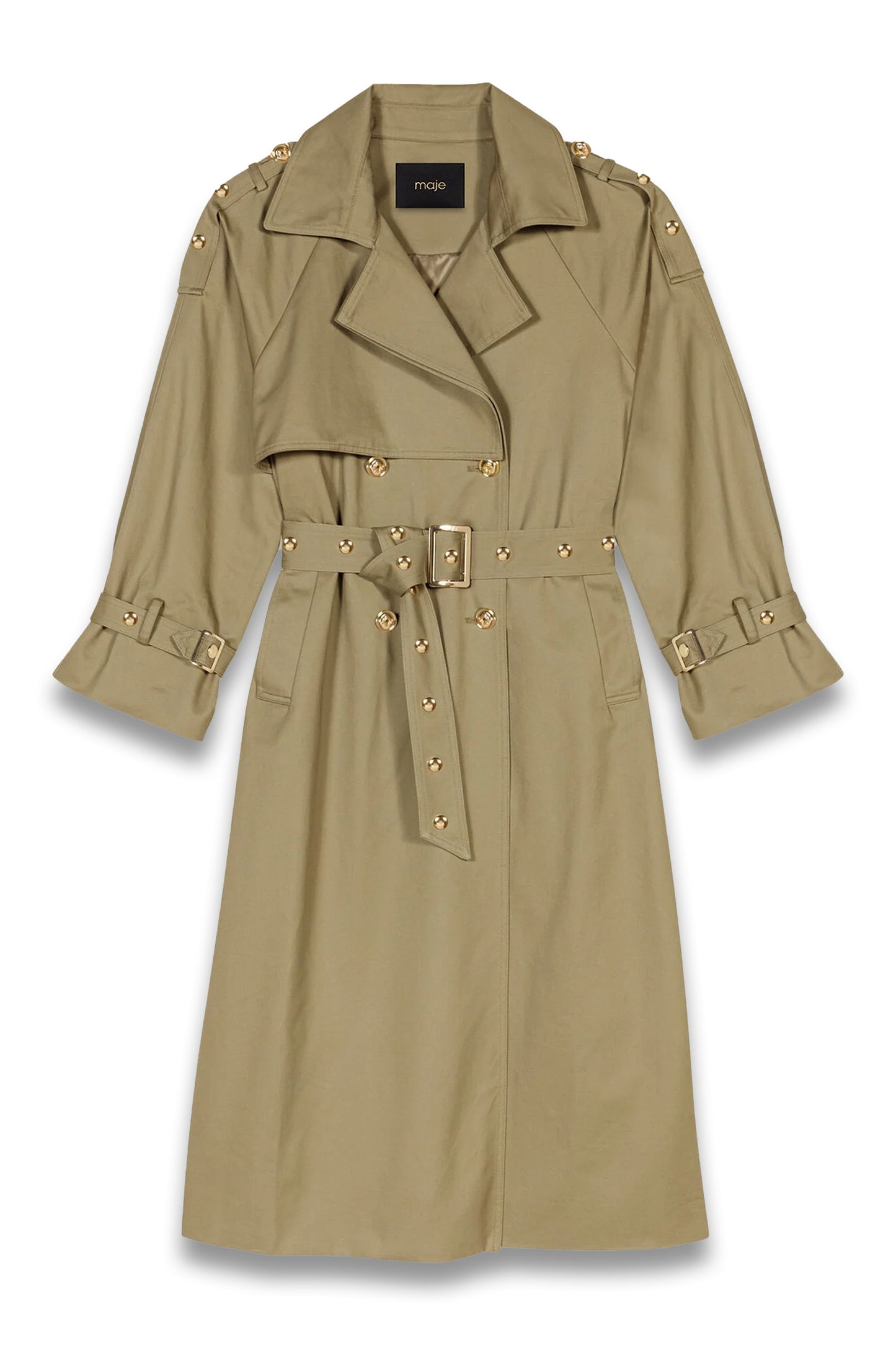 Removable collar stud trench coat