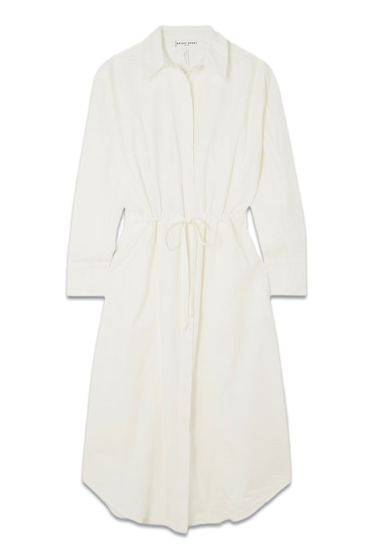 + NET SUSTAIN Molto Belted Gathered Organic Cotton-poplin Midi Shirt Dress