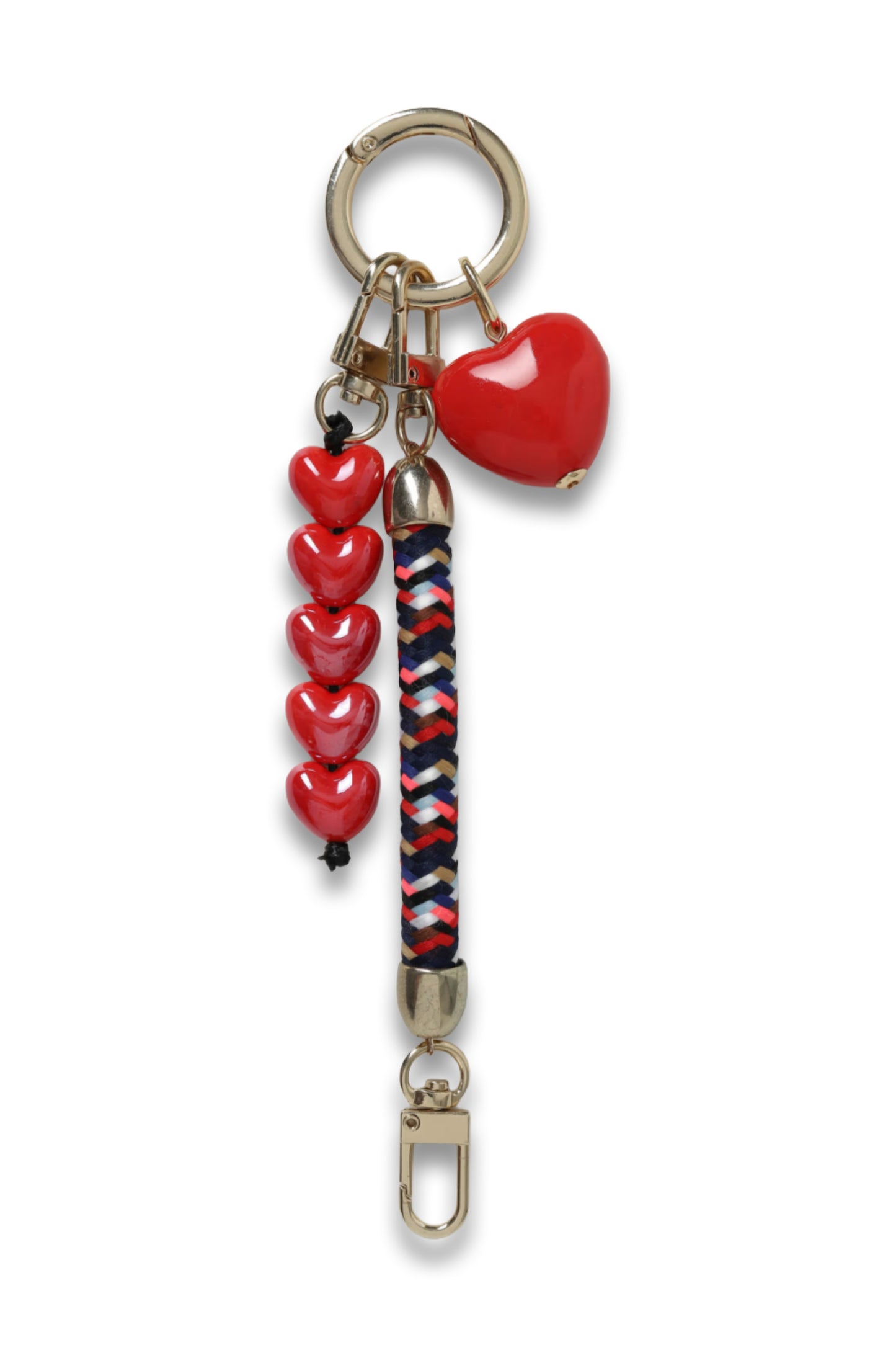 Multi Heart Cord Bag Charm