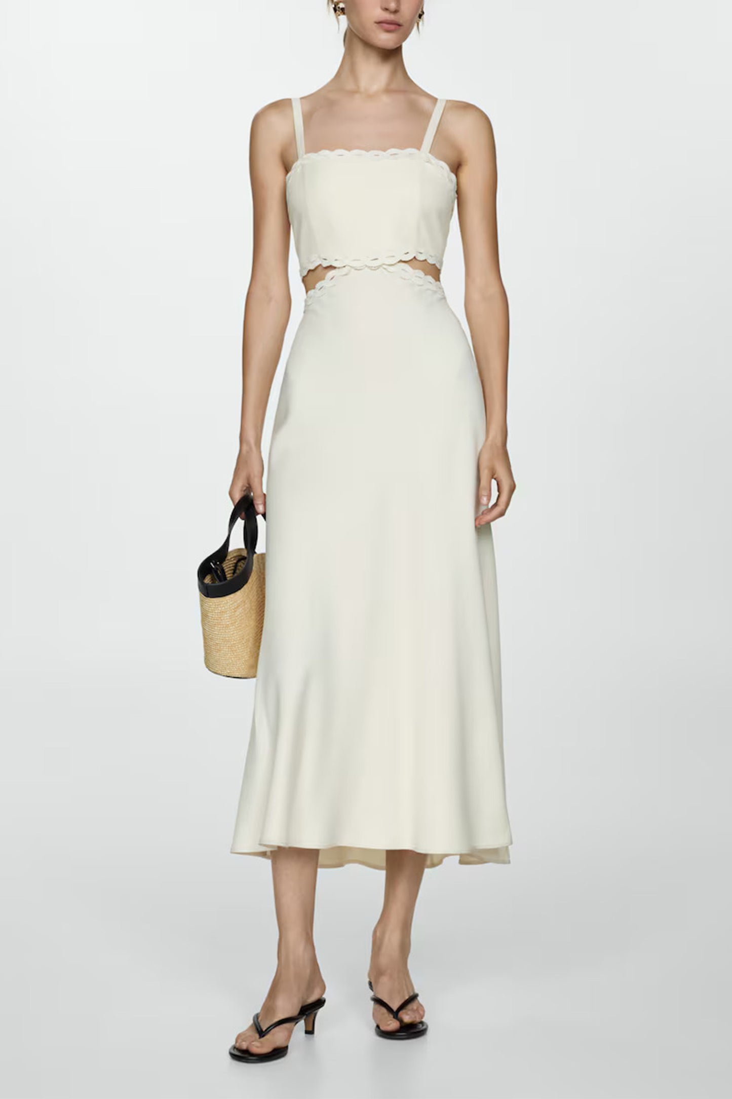 Slit Dress With Lace Detail