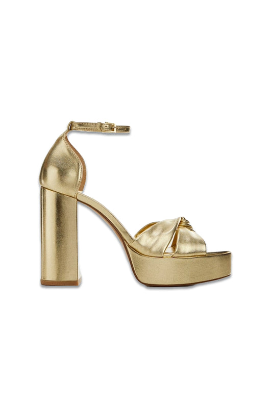 Gold Metallic Heel Sandals