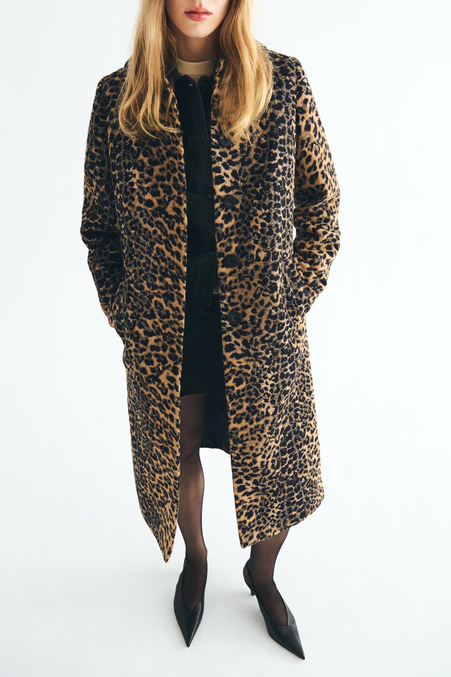 Leopard-print Long Coat