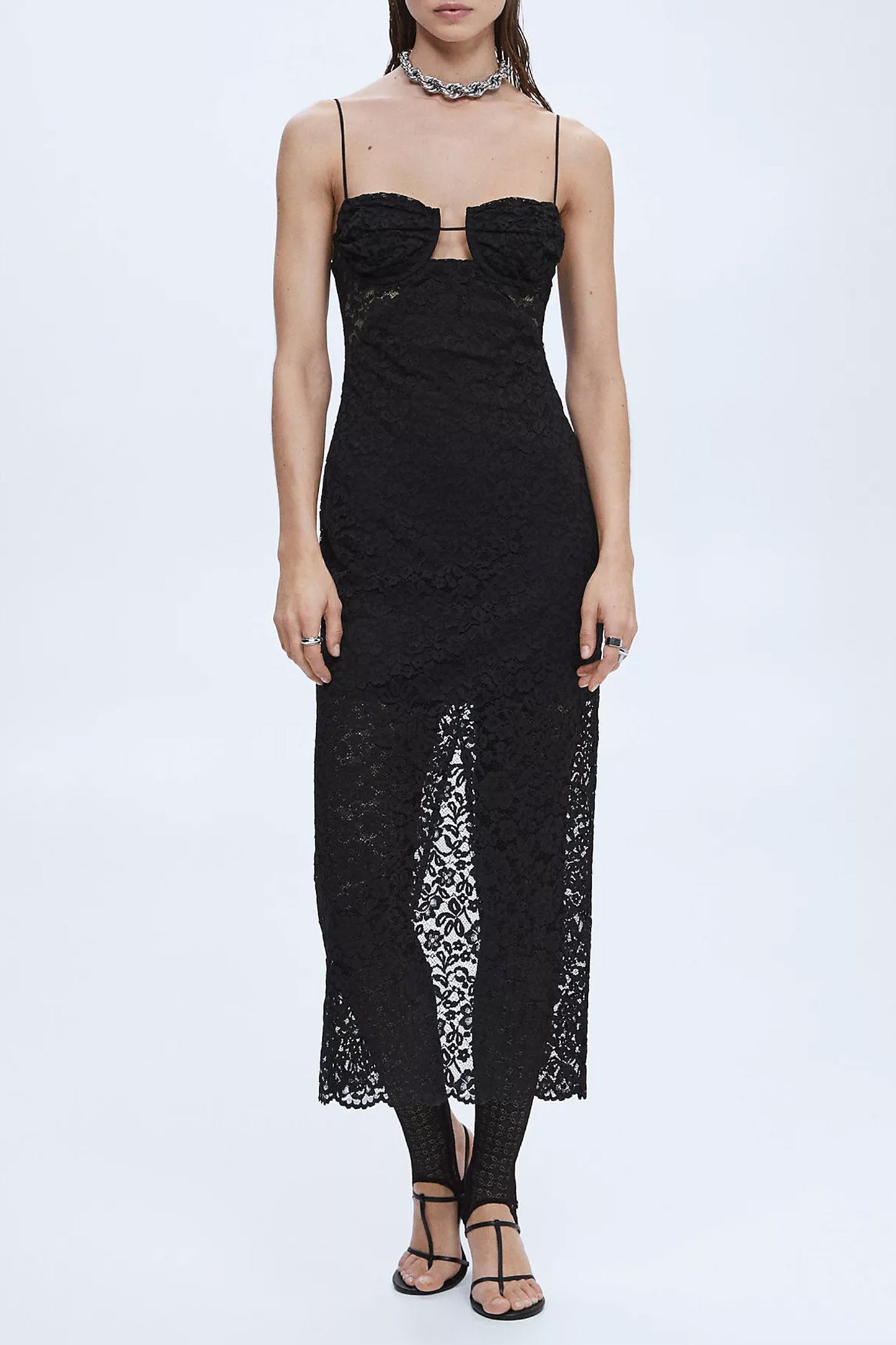 Onur Lace Midi Dress, Black
