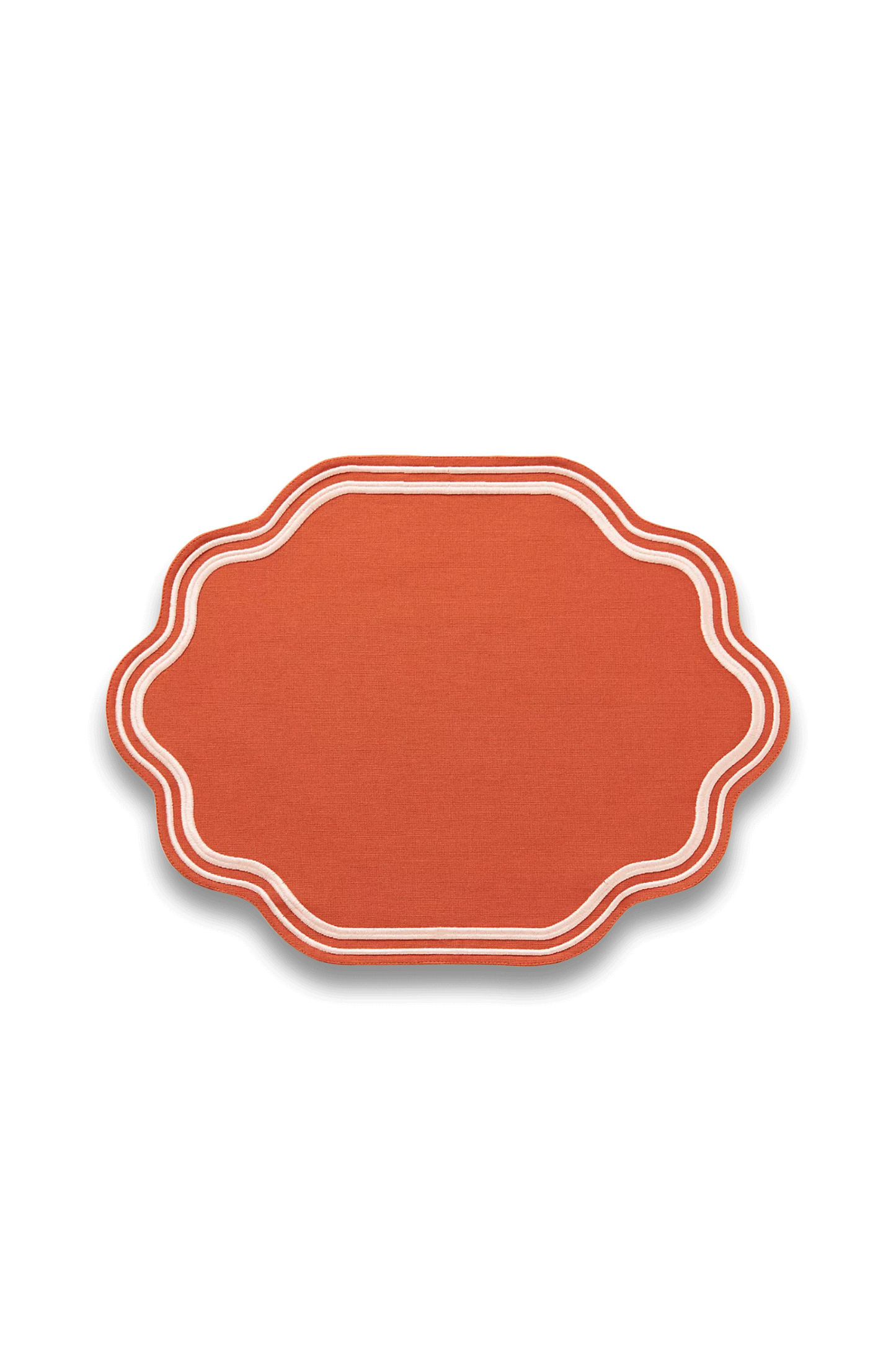 Madeline Embroidered Cotton Placemat in Mango