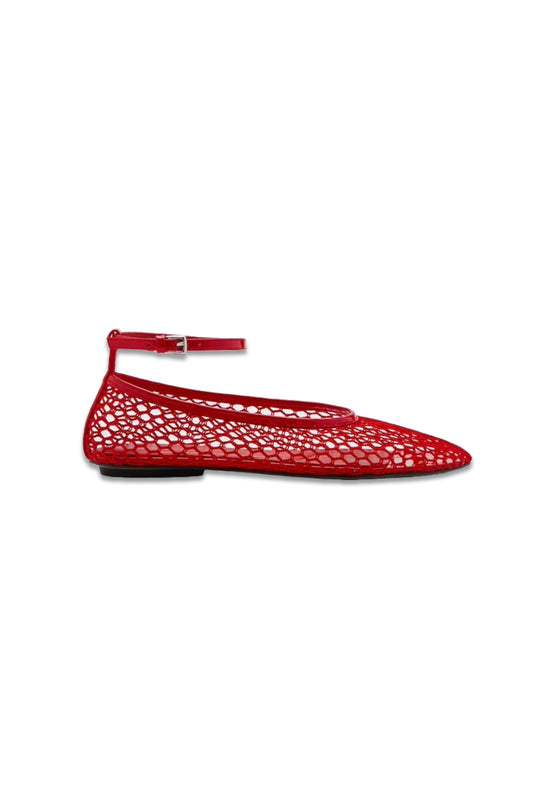 Mesh Ballerinas With Buckle Strap
