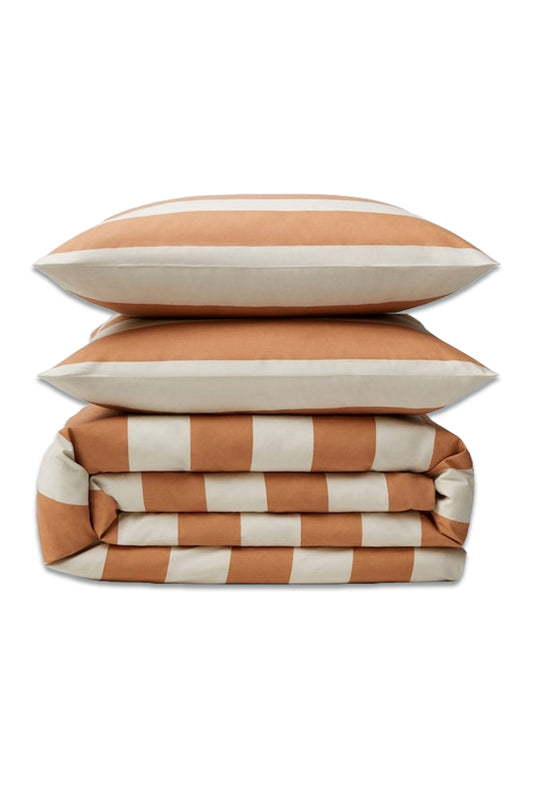 Cotton Duvet Cover With Contrast Stripe Design 150cm