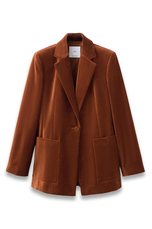 Velvet Suit Jacket with Pockets
