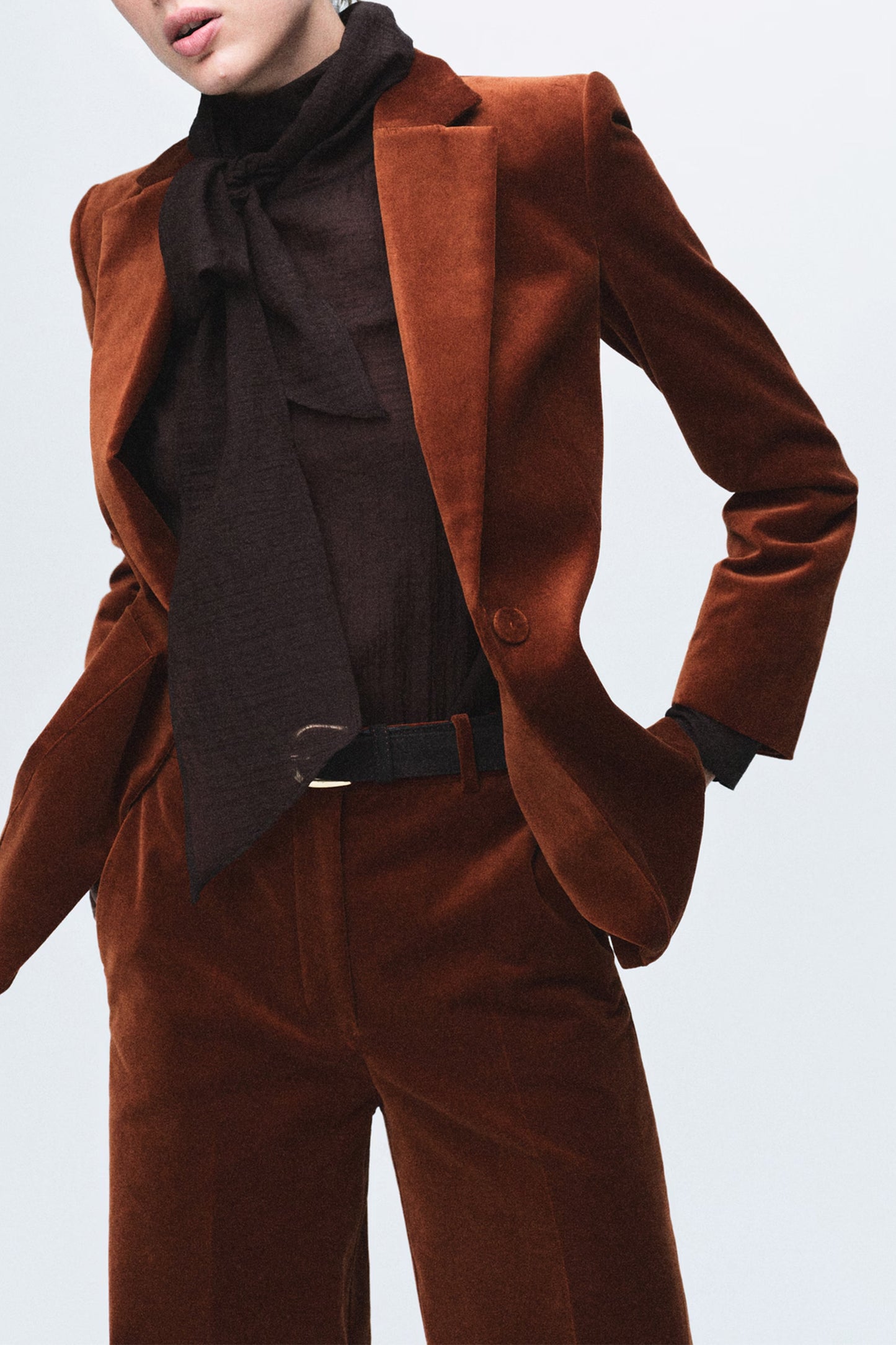 Velvet Suit Jacket with Pockets