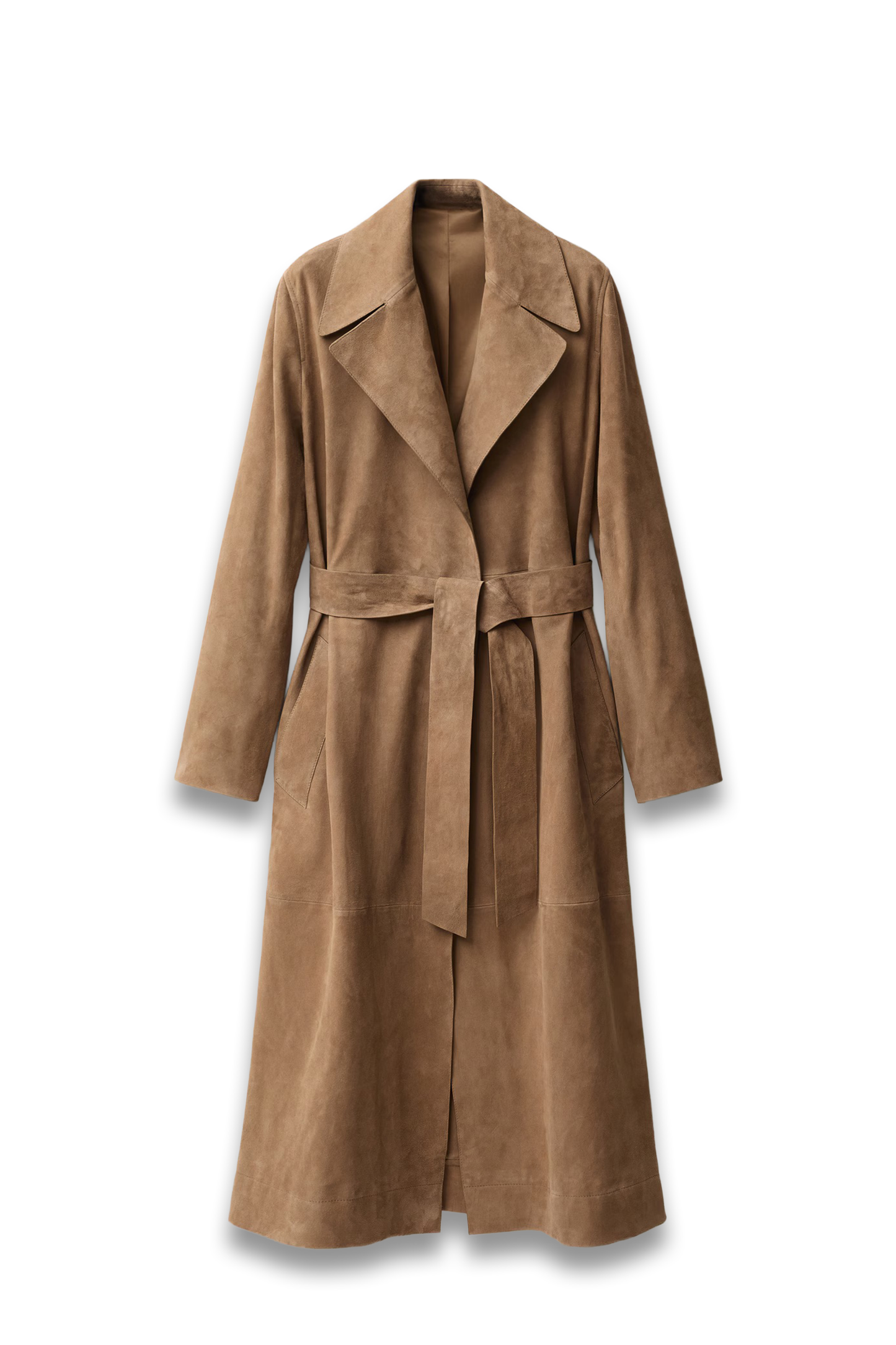 Belted Suede Trench Coat