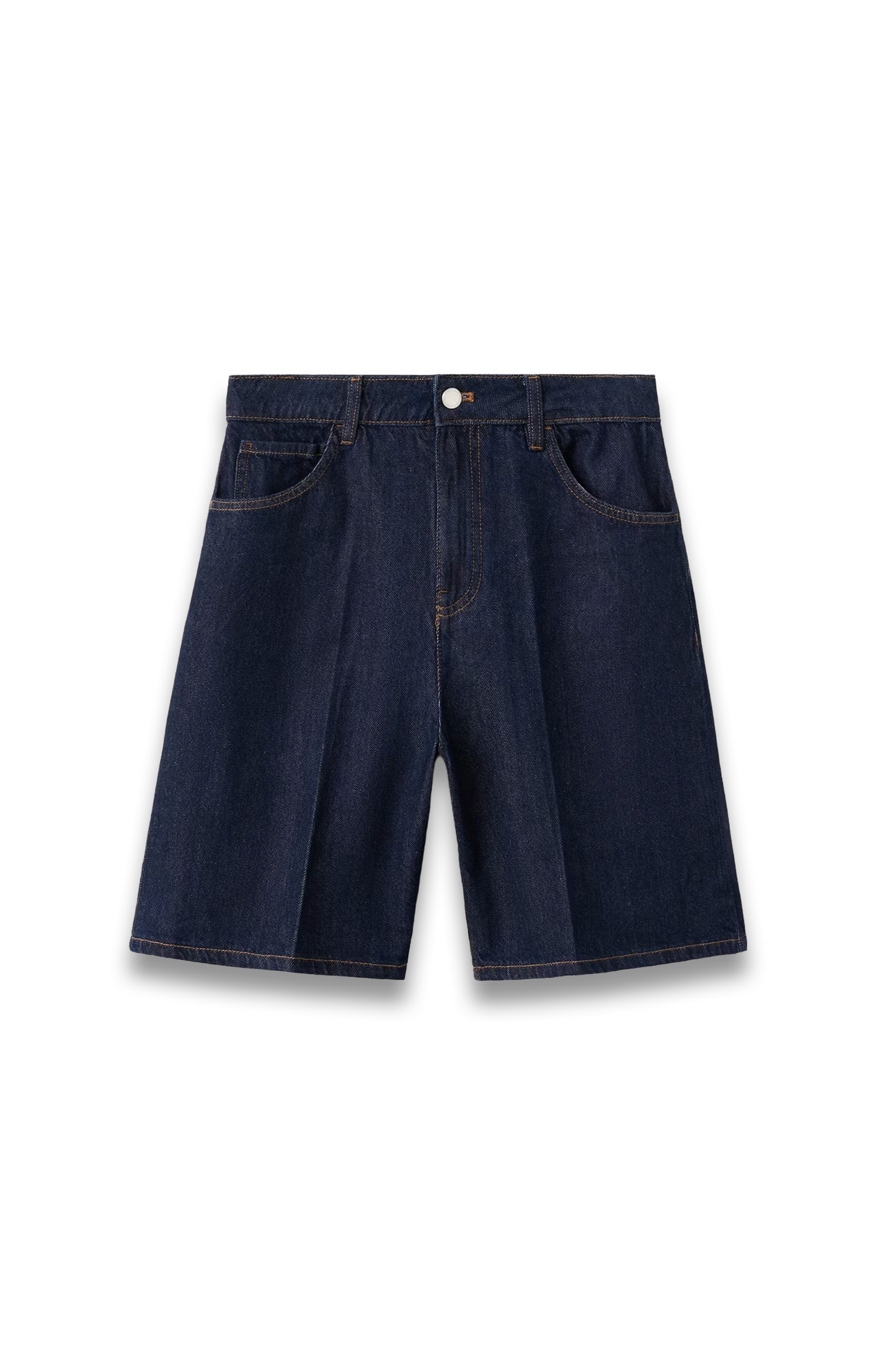 High-waist Straight-fit Denim Shorts