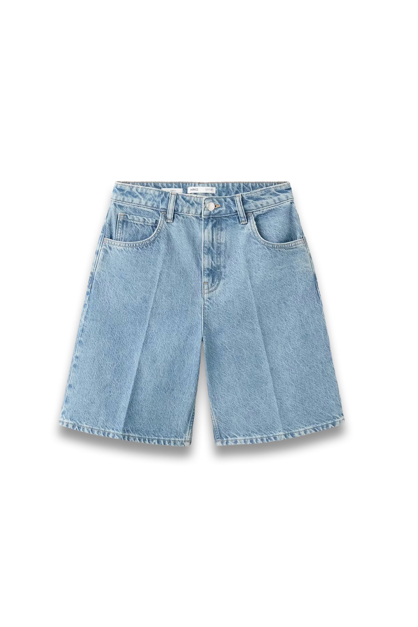 High-waist Straight-fit Denim Shorts