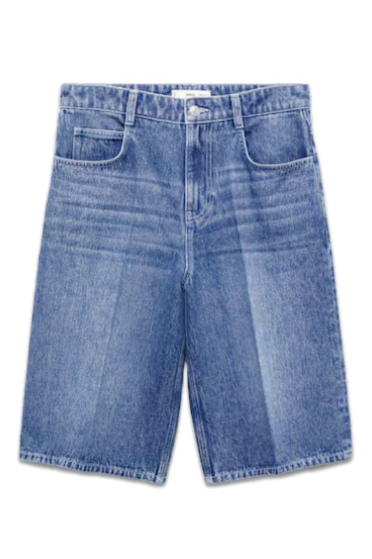 Straight-Fit Denim Bermuda Shorts