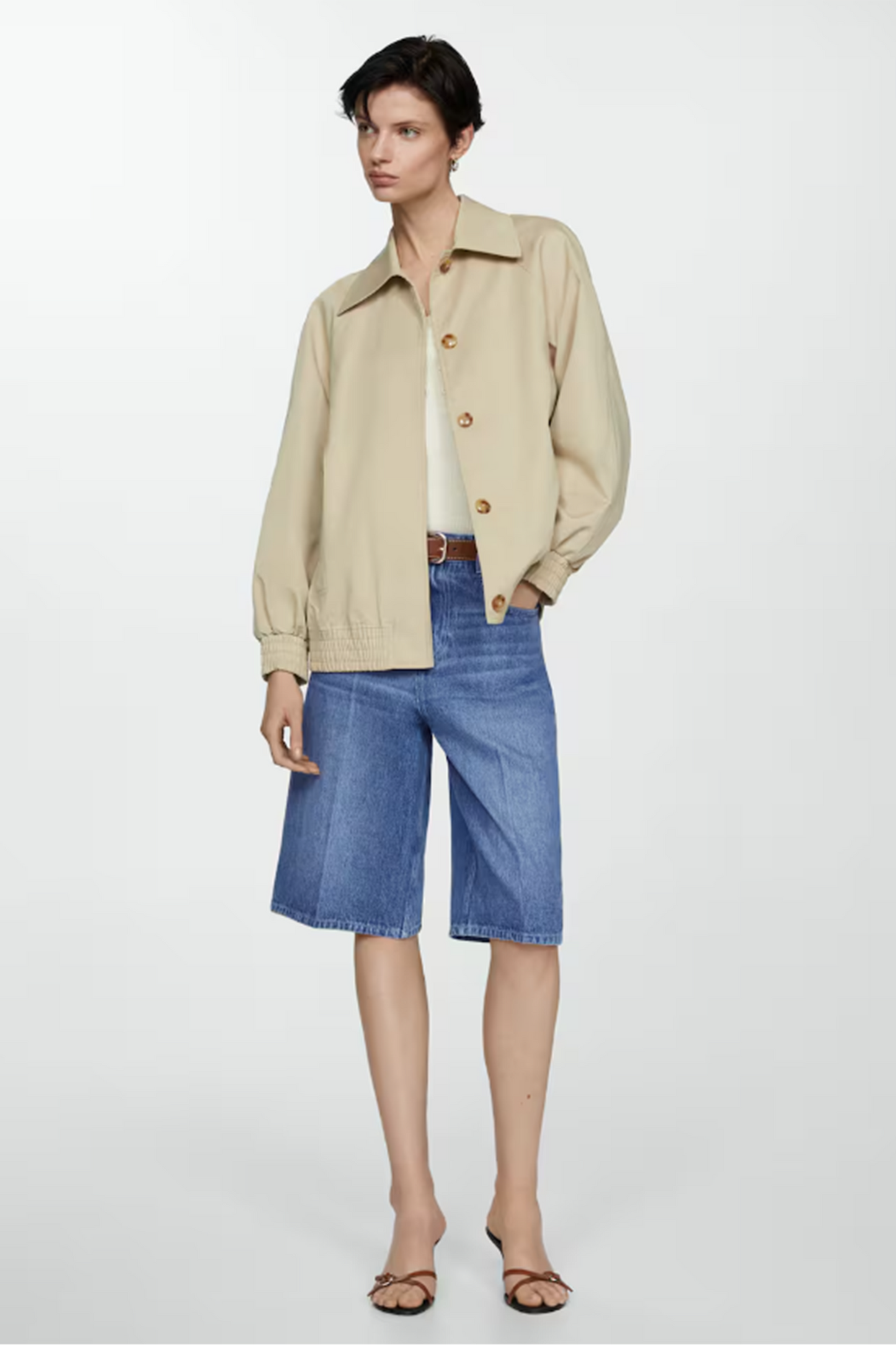 Straight-Fit Denim Bermuda Shorts