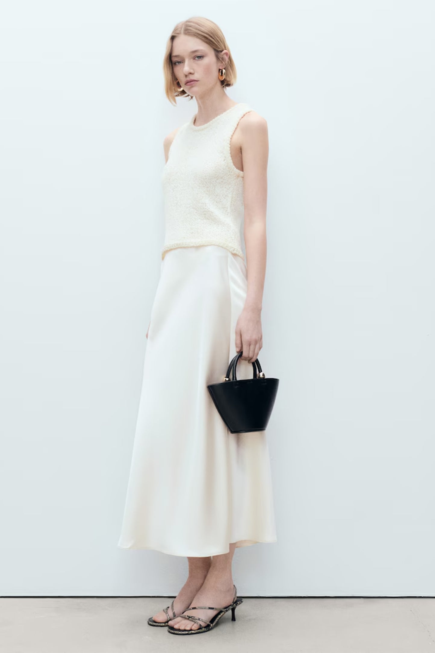 Midi Satin Skirt