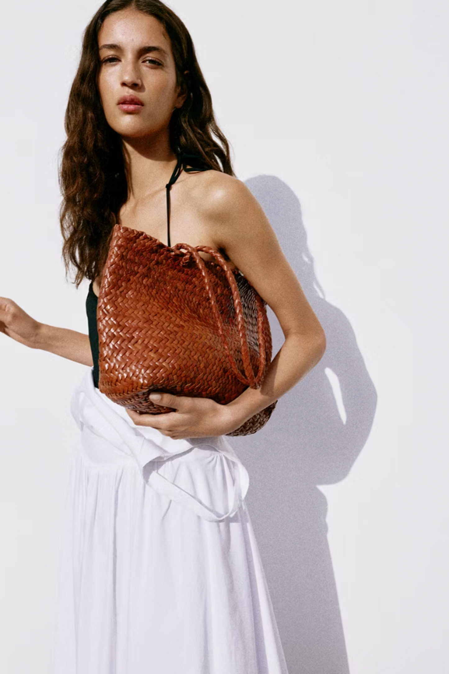 Braided Leather Shopper Bag