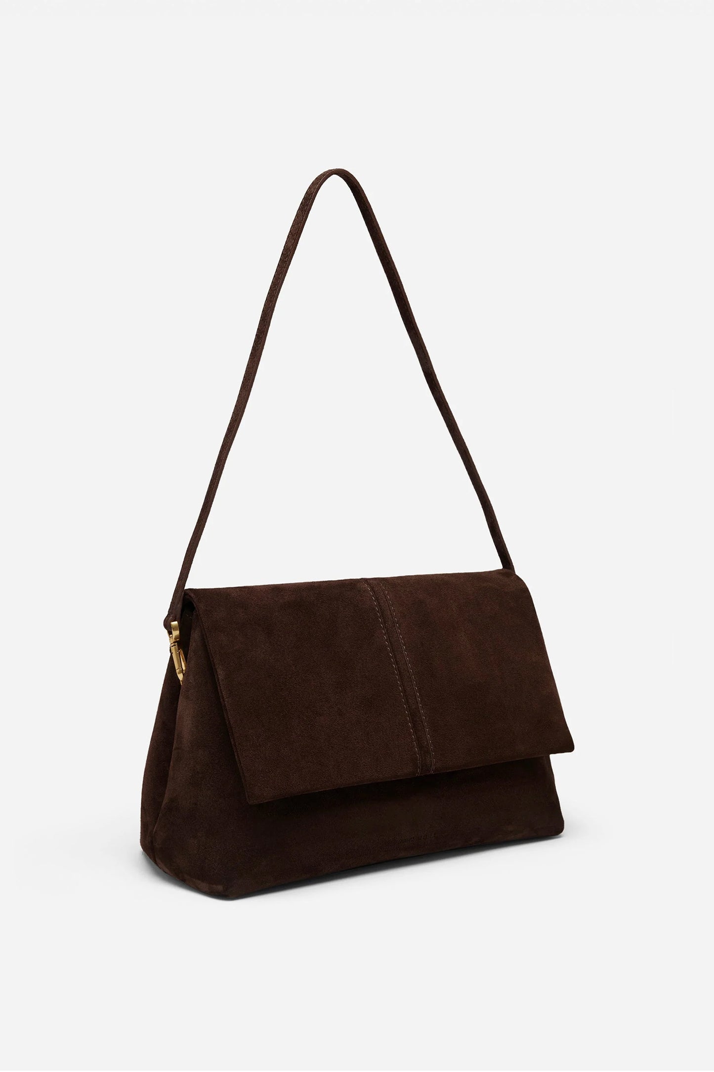 The Fold Bag Deep Brown Suede